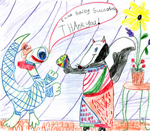 Sally Salamander and Sylvia Skunk are Friends