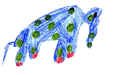 The Blue Elephant With Green Polka-dots